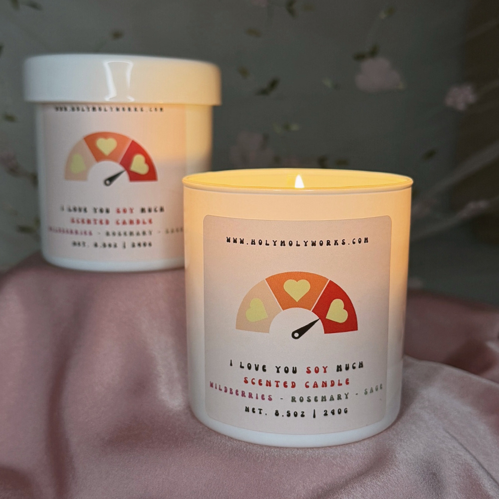 I Love You Soy Much - Hand Poured Scented Soy Candle - Gift Box - 8.5 oz