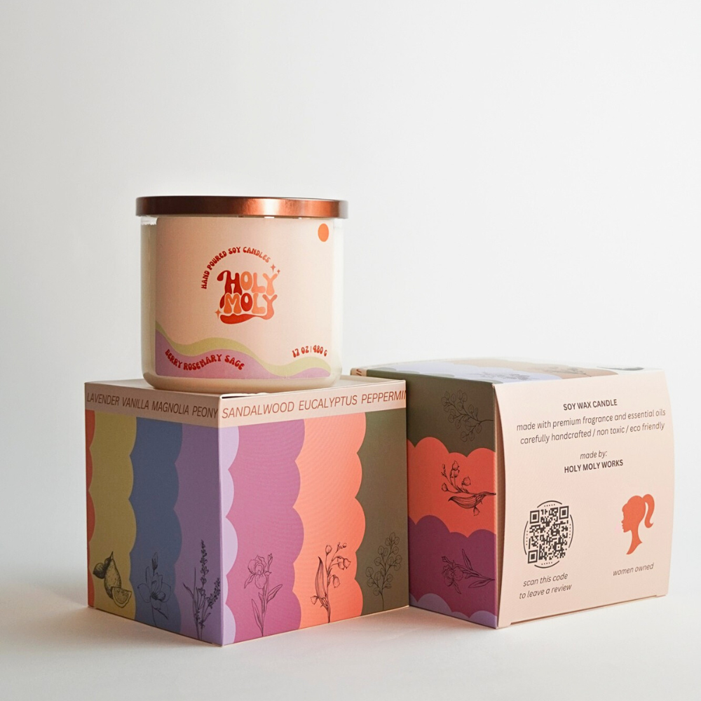 Berry Rosemary Sage - Hand Poured Scented Soy Candle - Gift Box - 17oz