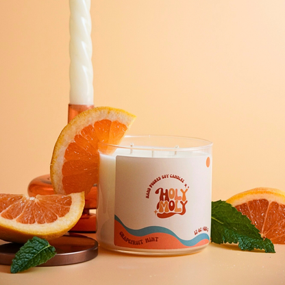Grapefruit Mint - Hand Poured Scented Soy Candle - Gift Box - 17oz