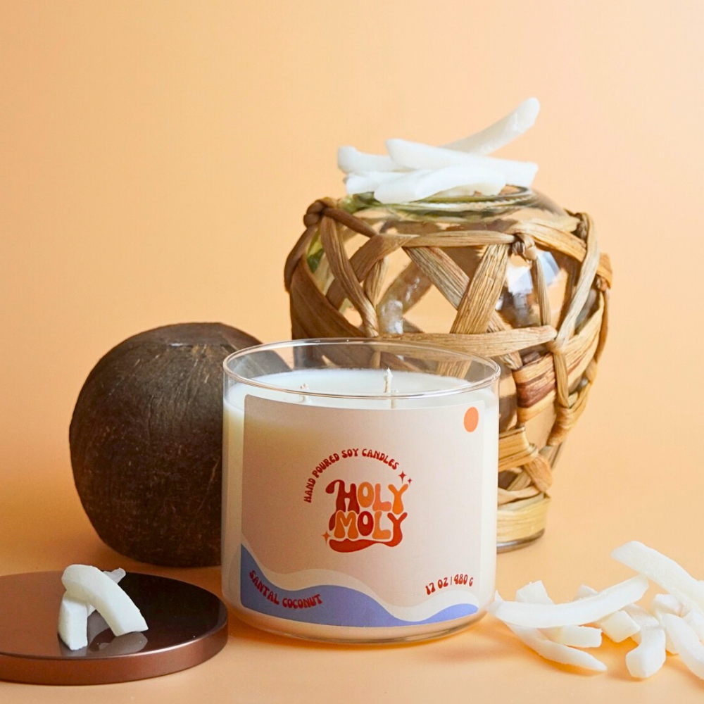 Santal Coconut - Hand Poured Scented Soy Candle - Gift Box - 17oz