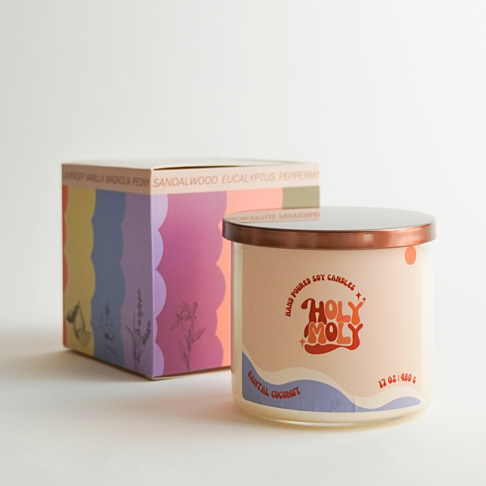 Santal Coconut - Hand Poured Scented Soy Candle - Gift Box - 17oz