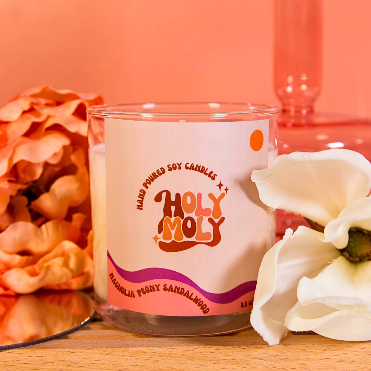 Magnolia Peony Sandalwood - Hand Poured Scented Soy Candle - Gift